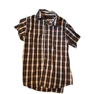 R&R Casual Short Sleeve Button Down Shirt Mens L
